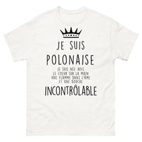 Thumbnail for T-shirt Pologne blanc - cœur sur la main, flamme dans l'âme