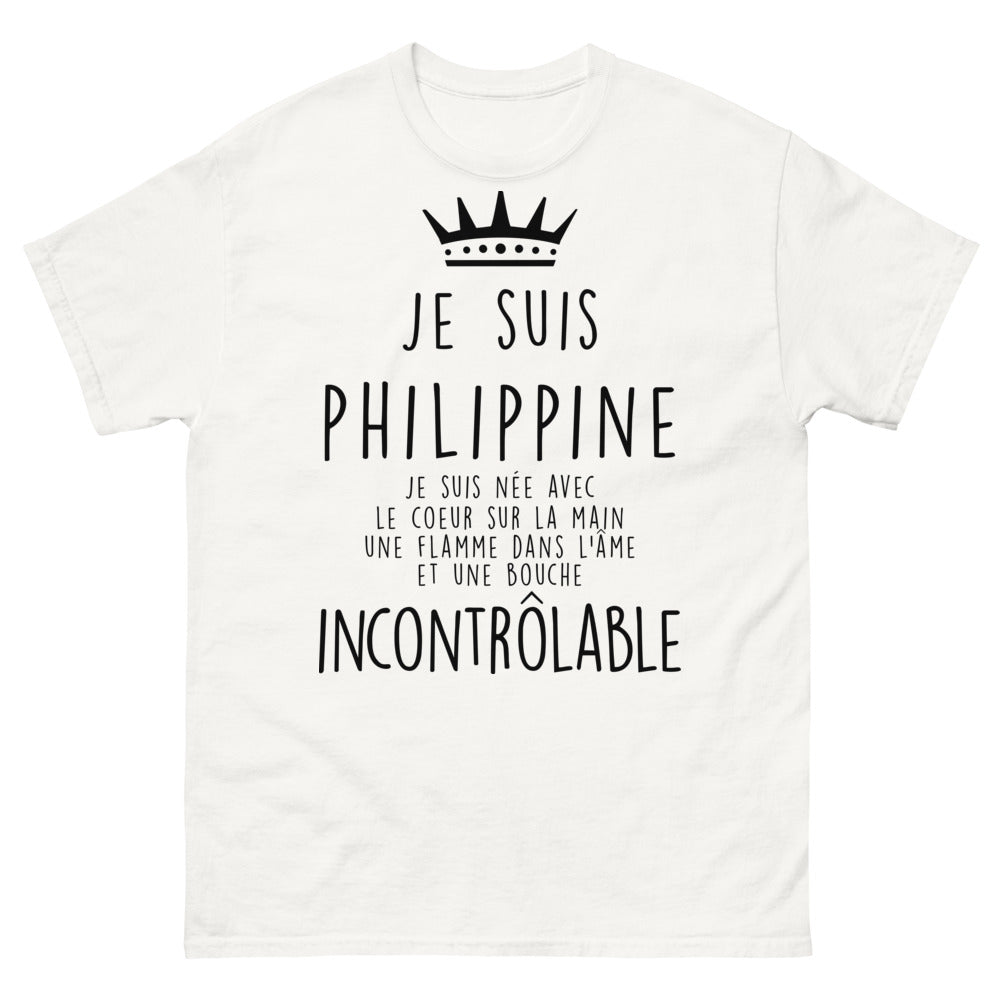 T-shirt Philippines blanc - passion et flamme incontrôlable