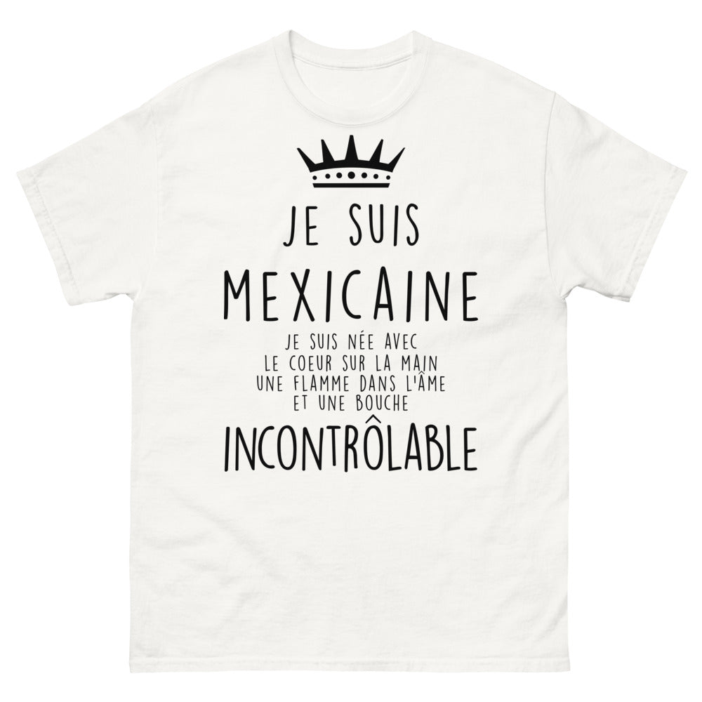 T-shirt Mexicaine blanc - cœur sur la main et flamme dans l'âme