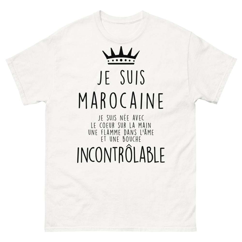 T-shirt marocain blanc - cœur sur la main, flamme dans l'âme