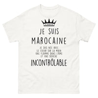 Thumbnail for T-shirt marocain blanc - cœur sur la main, flamme dans l'âme