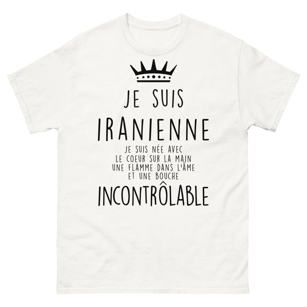T-shirt Iranienne blanc - cœur sur la main et flamme dans l'âme
