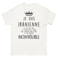 Thumbnail for T-shirt Iranienne blanc - cœur sur la main et flamme dans l'âme