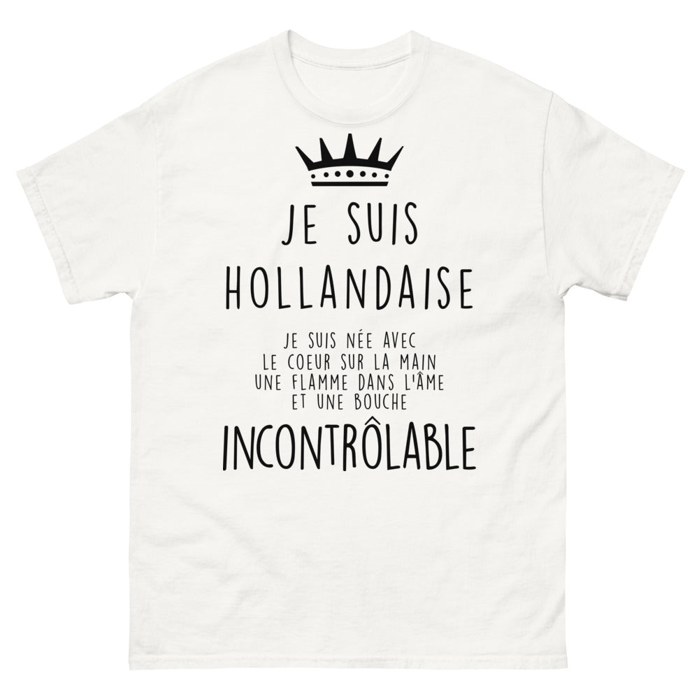 T-shirt Hollandaise blanc - Je suis Hollandaise, cœur sur la main