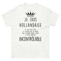 Thumbnail for T-shirt Hollandaise blanc - Je suis Hollandaise, cœur sur la main