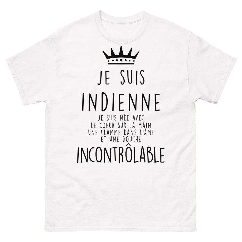 T-shirt Indien blanc - cœur sur la main et flamme dans l'âme