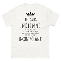 Thumbnail for T-shirt Indien blanc - cœur sur la main et flamme dans l'âme