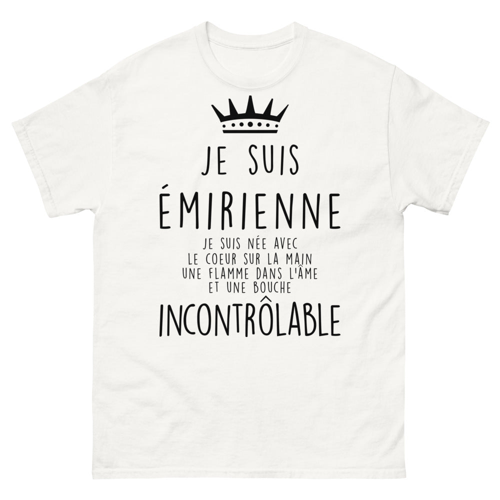 T-shirt Émirienne blanc - cœur généreux, flamme vive et langue vive