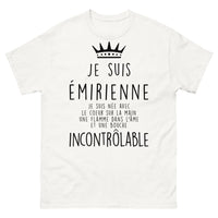 Thumbnail for T-shirt Émirienne blanc - cœur généreux, flamme vive et langue vive