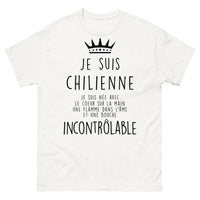 Thumbnail for T-shirt Chilienne blanc - Je suis Chilienne – flamme dans l'âme