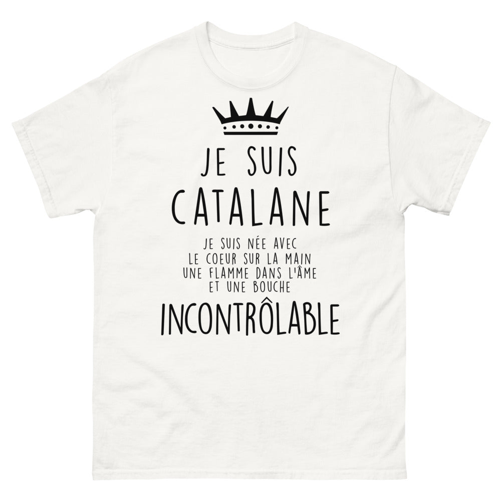T-shirt Catalane blanc - cœur chaleureux et flamme intérieure