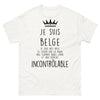 T-shirt Belge blanc - cœur sur la main, flamme dans l'âme