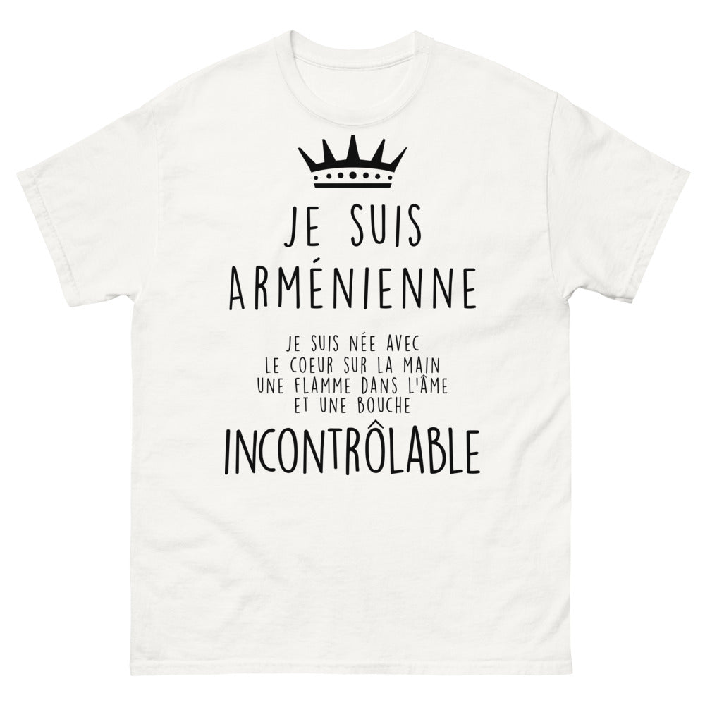 T-shirt Arménien blanc - cœur sur la main, flamme dans l’âme