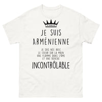 Thumbnail for T-shirt Arménien blanc - cœur sur la main, flamme dans l’âme