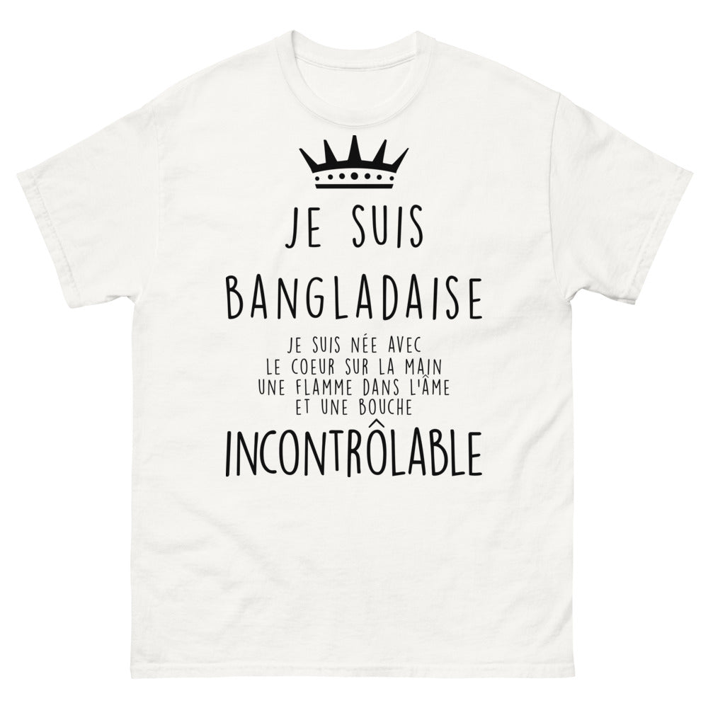 T-shirt Bangladaise blanc - cœur généreux et esprit indomptable