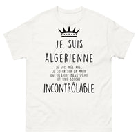 Thumbnail for T-shirt Algérien blanc - cœur sur la main, flamme dans l'âme