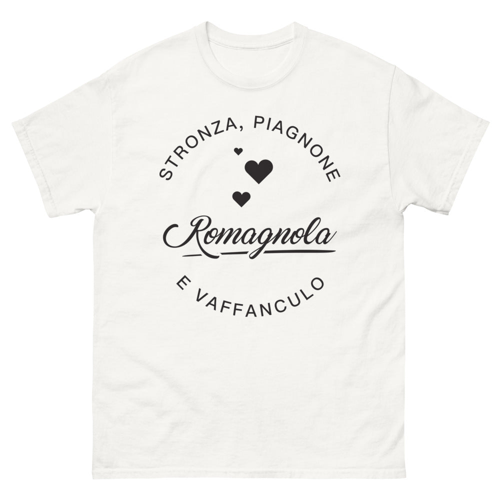 T-shirt Romagnola blanc - Stronza, Piagnone et Vaffanculo