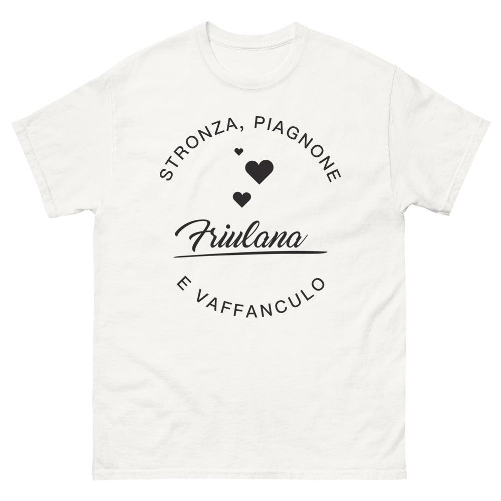 T-shirt Friulano blanc - Stronza-Piagnone-Vaffanculo