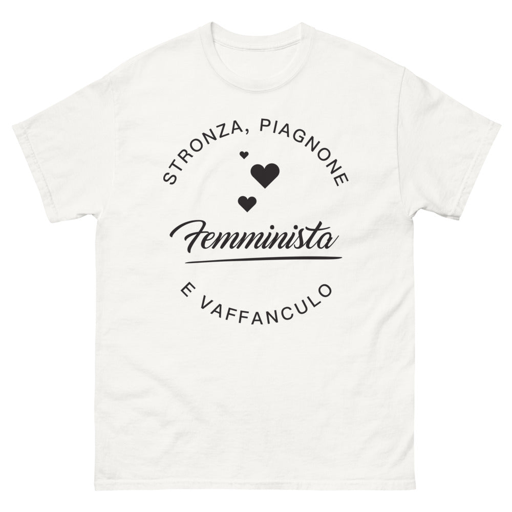 T-shirt Fiere italiane blanc - Stronza Piagnone Femminista