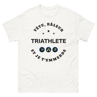 Thumbnail for T-shirt Triathlète blanc face - Triathlète têtu et râleur