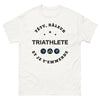 T-shirt Triathlète blanc face - Triathlète têtu et râleur
