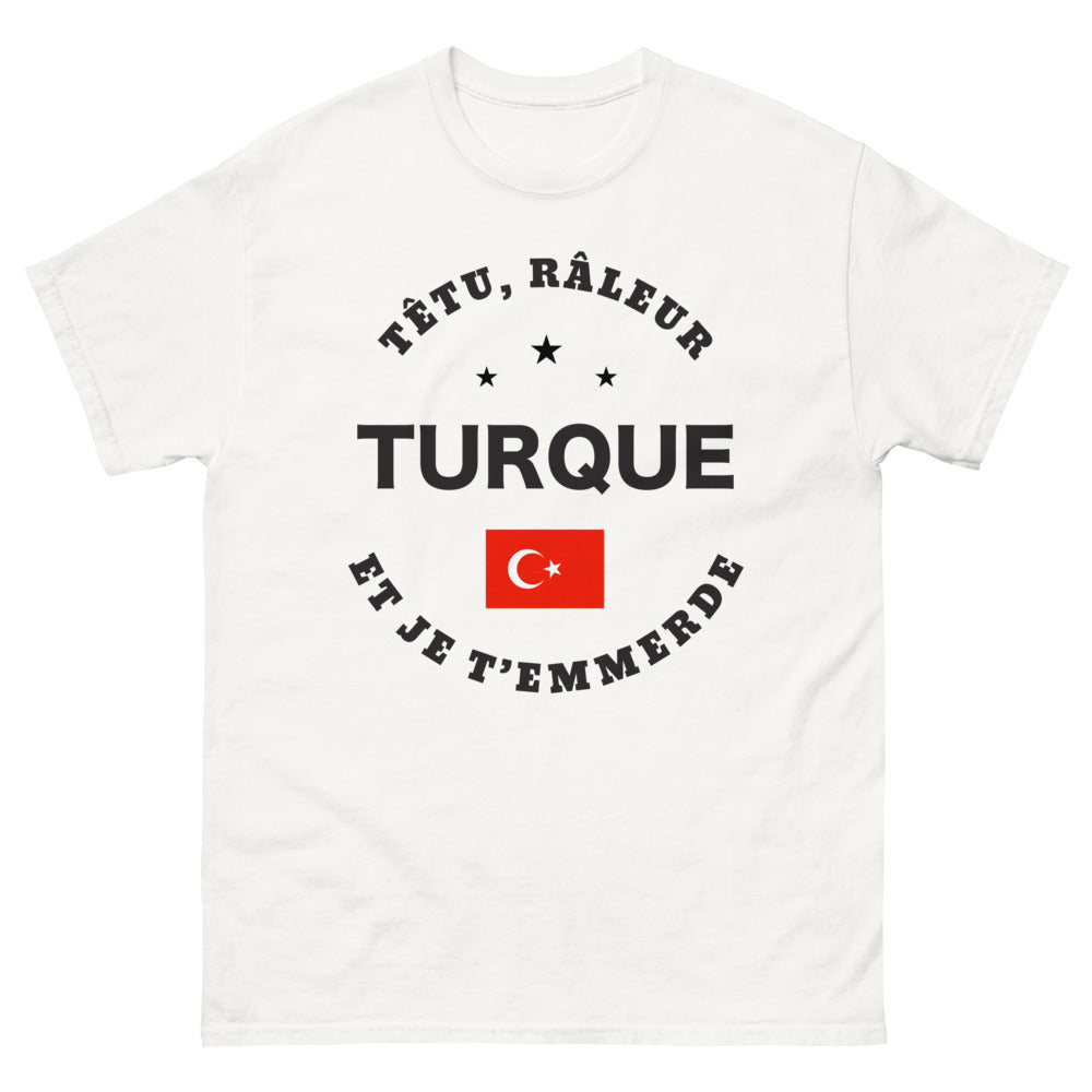 T-shirt Turc blanc - tempérament râleur, humour assumé