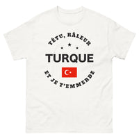 Thumbnail for T-shirt Turc blanc - tempérament râleur, humour assumé