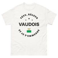 Thumbnail for T-shirt Vaudois blanc - têtu et râleur