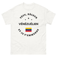 Thumbnail for T-shirt têtu râleur vénézuélien blanc - caractère bien trempé