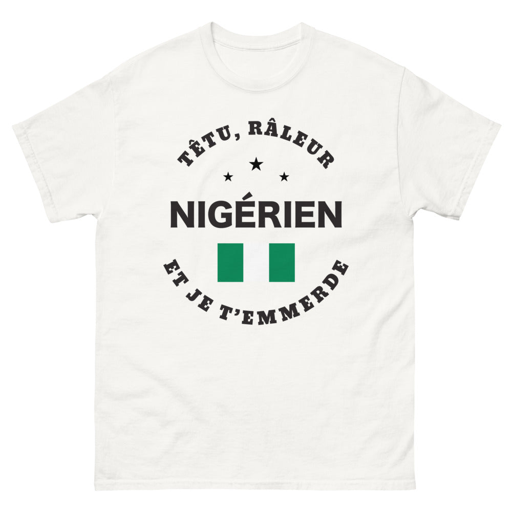 T-shirt Nigérien blanc - râleur et fier