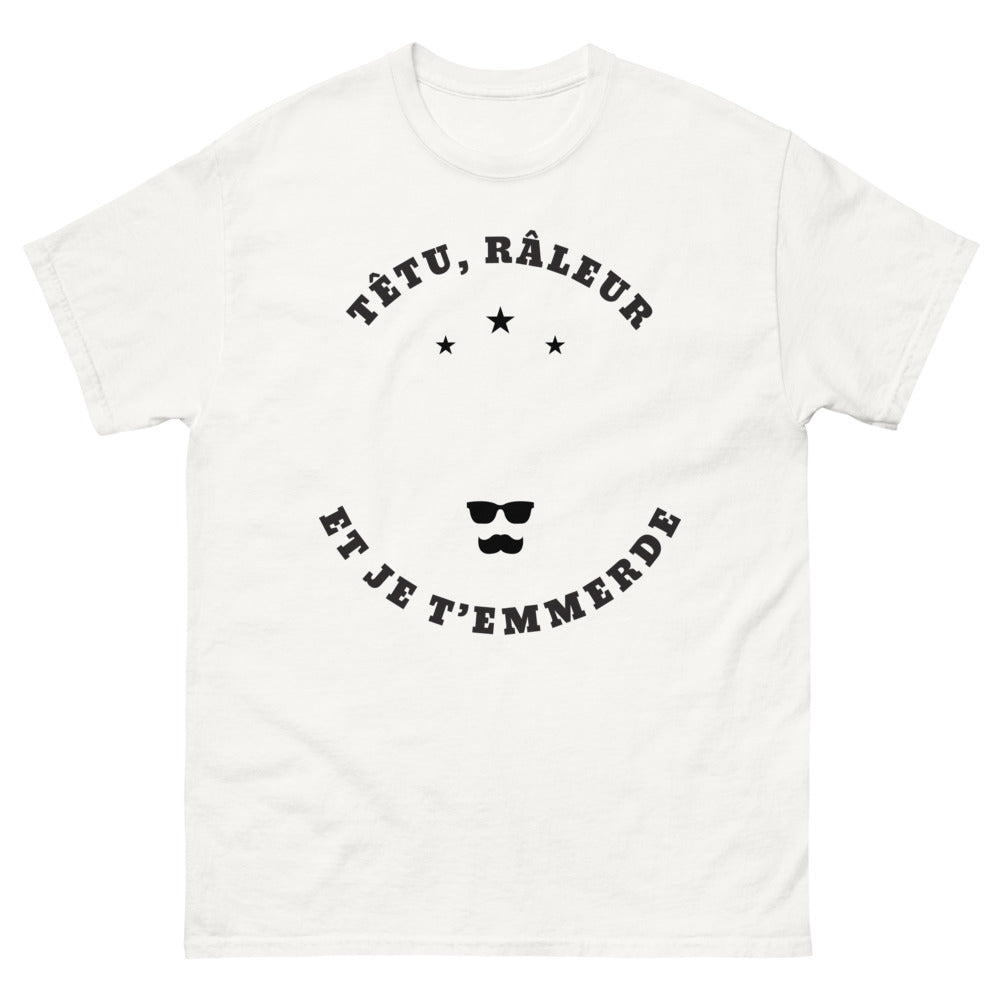T-shirt râleur blanc - je t'emmerde