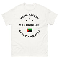 Thumbnail for T-shirt Martiniquais blanc - Têtu râleur et je t’emmerde