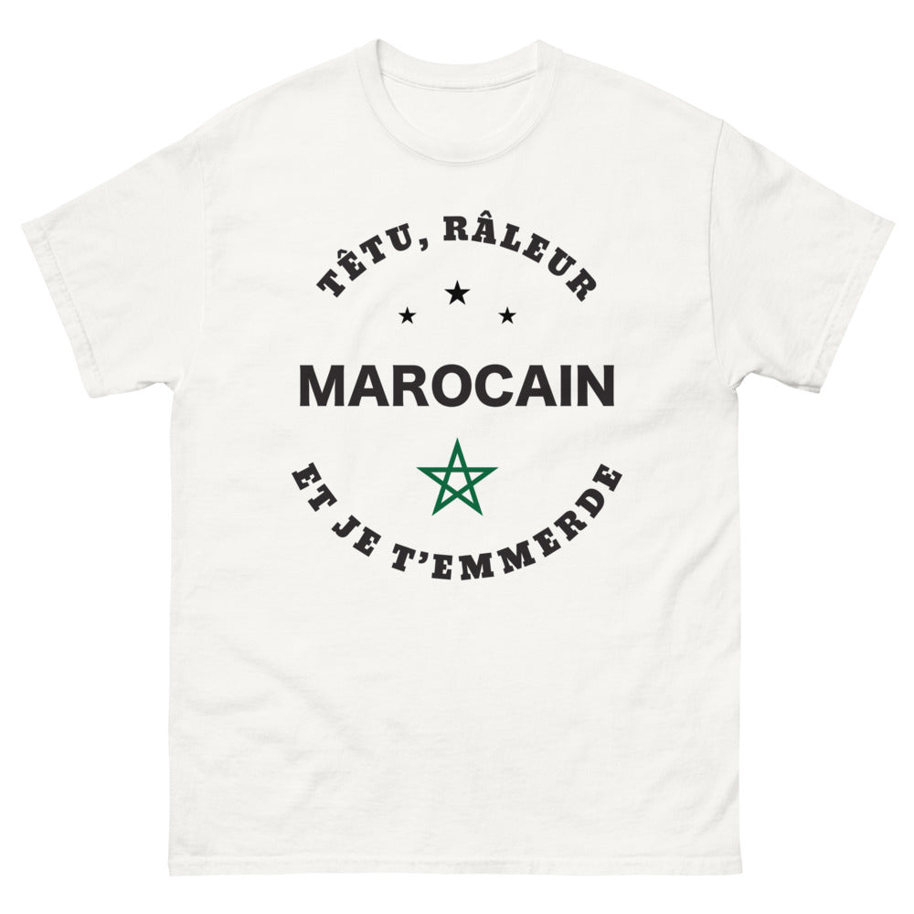 T-shirt Marocain blanc - Têtu, râleur et marocain
