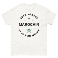 Thumbnail for T-shirt Marocain blanc - Têtu, râleur et marocain