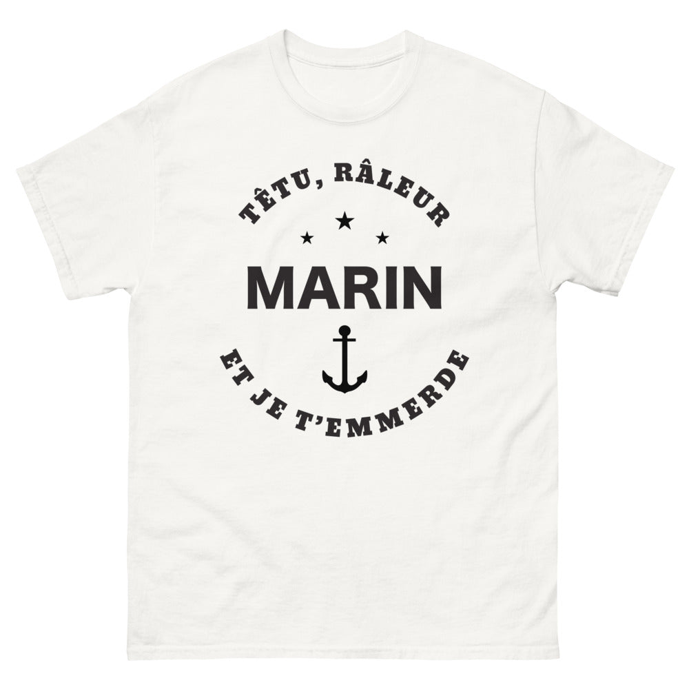 T-shirt Bretagne blanc - Têtu râleur marin