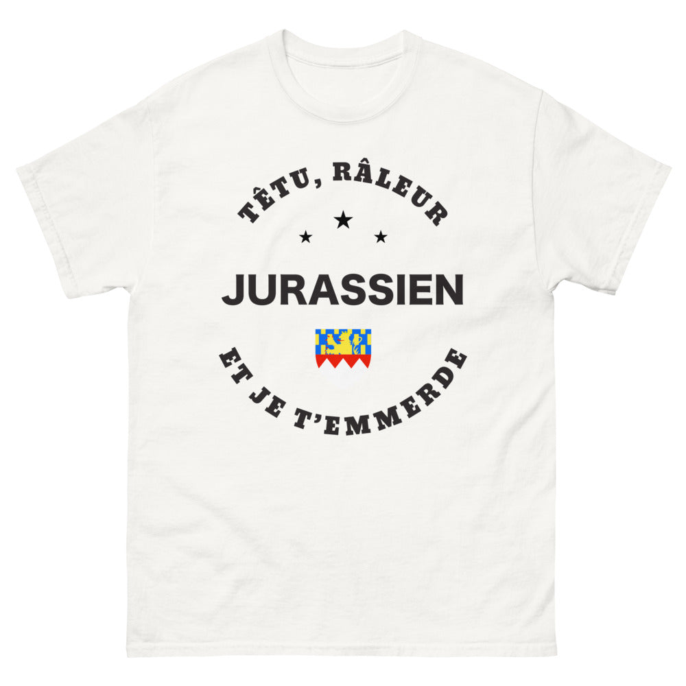 T-shirt Jurassien blanc - Têtu et râleur
