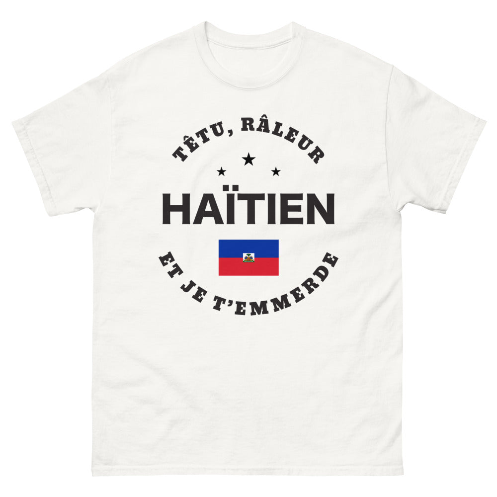 T-shirt Haïtien blanc - Têtu et râleur