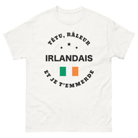 Thumbnail for T-shirt Irlande blanc - Têtu râleur irlandais