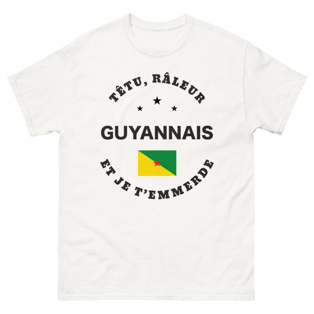 T-shirt Guyanais blanc - têtu et râleur