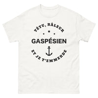 Thumbnail for T-shirt Gaspésien blanc - Têtu et râleur