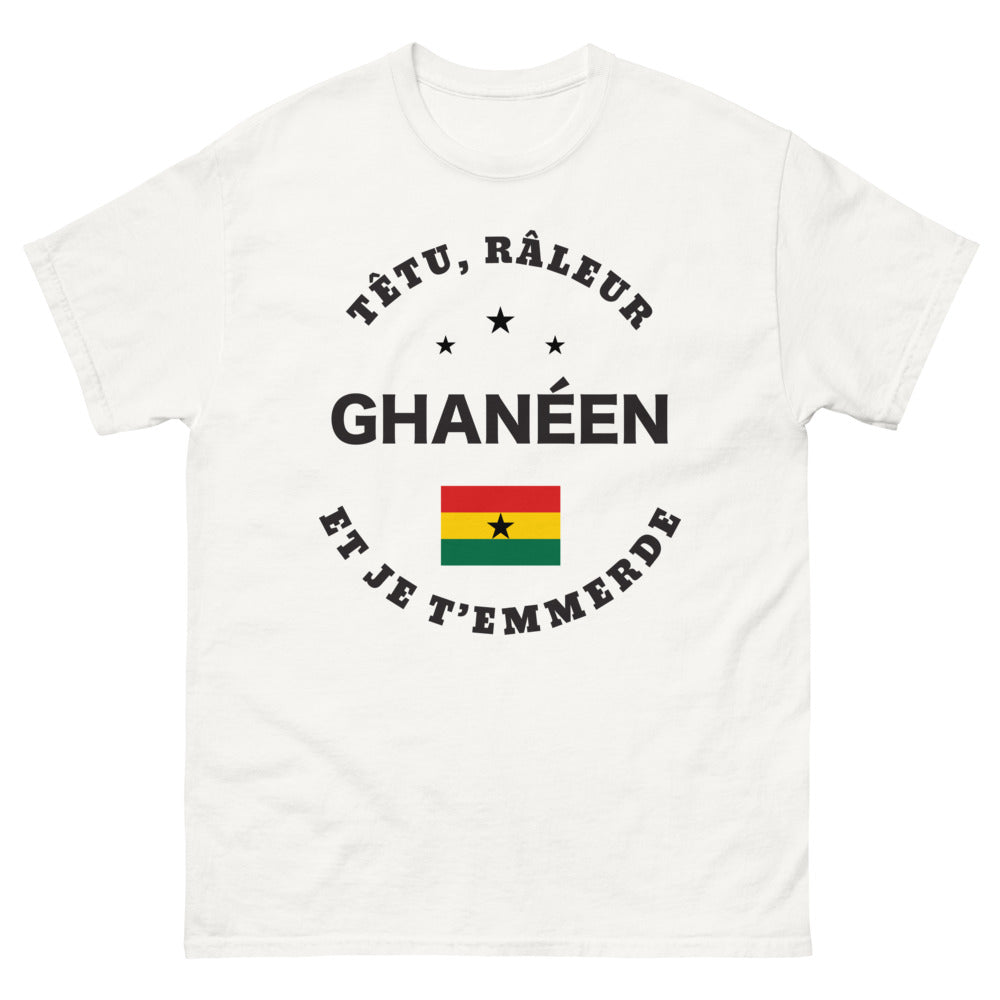 T-shirt Ghanéen blanc - texte provocateur et espiègle