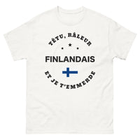 Thumbnail for T-shirt Finlandais blanc - Têtu râleur et je t'emmerde