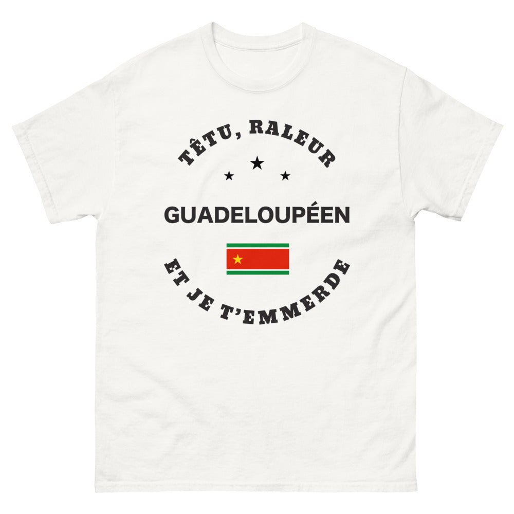 T-shirt Guadeloupéen blanc - Têtu et râleur