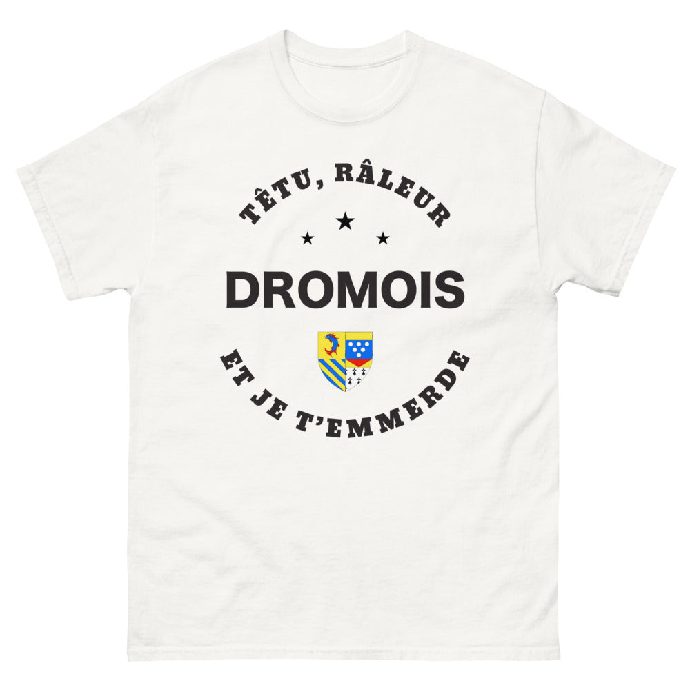 T-shirt Drômois blanc - têtu râleur drômois