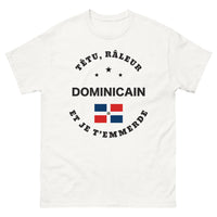 Thumbnail for T-shirt Dominicain blanc - têtu râleur et je t'emmerde