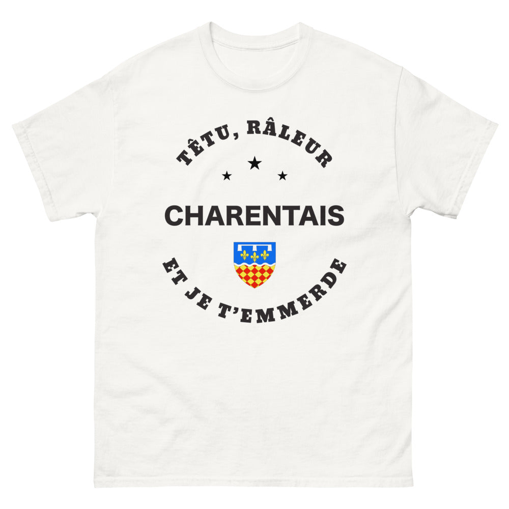 T-shirt Charente blanc - Têtu râleur Charentais