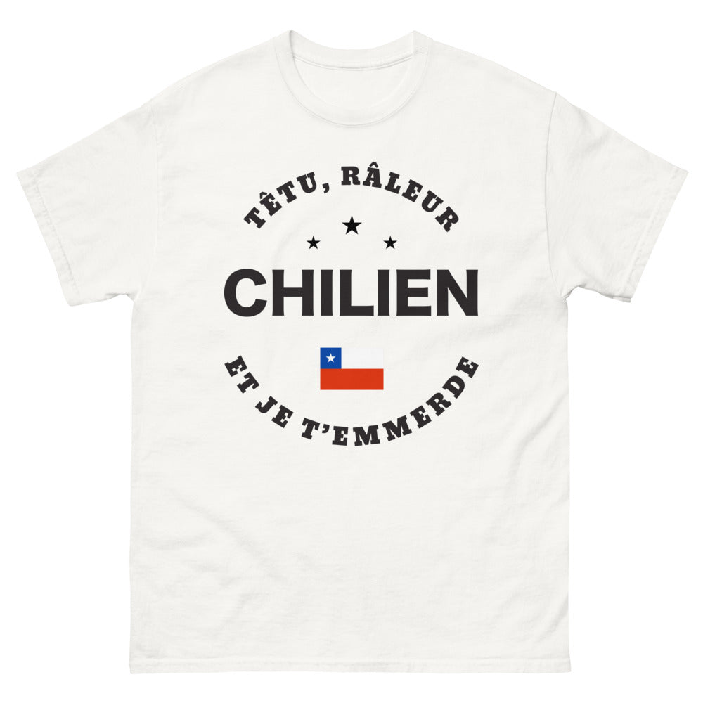 T-shirt Chilien blanc - Têtu et râleur