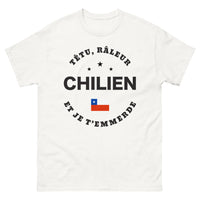 Thumbnail for T-shirt Chilien blanc - Têtu et râleur