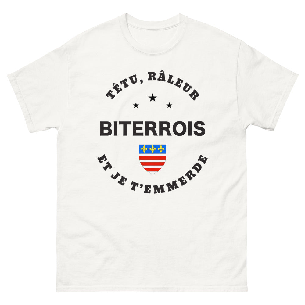 T-shirt Bitérrois blanc - Têtu et râleur