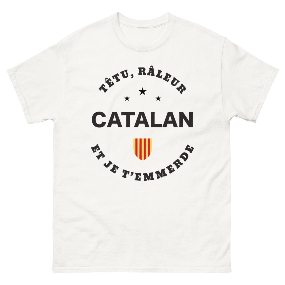 T-shirt Catalan blanc - Têtu et râleur catalan